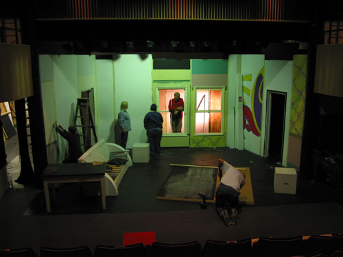 Set Construction for Latin and Secrets 2003 Photo By Francis Pindar